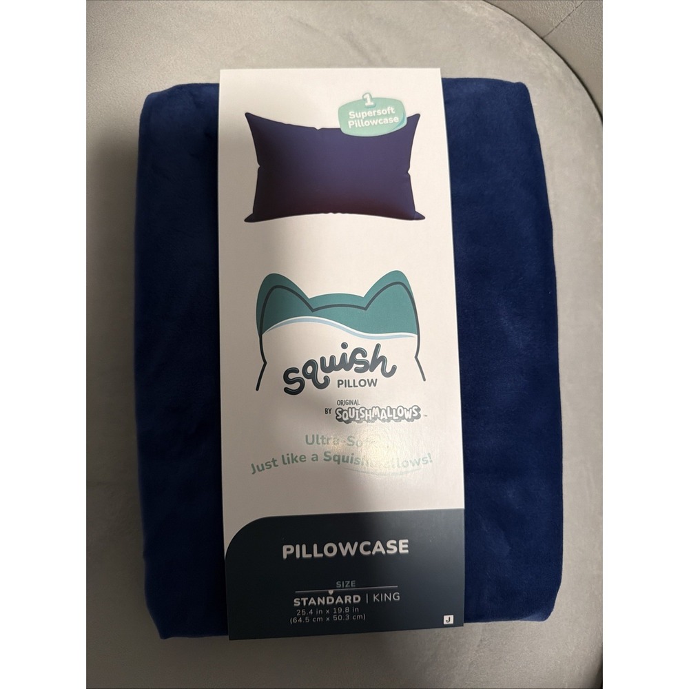SquishPillow by Original Squishmallows Ultra Soft Standard Pillowcase - Navy